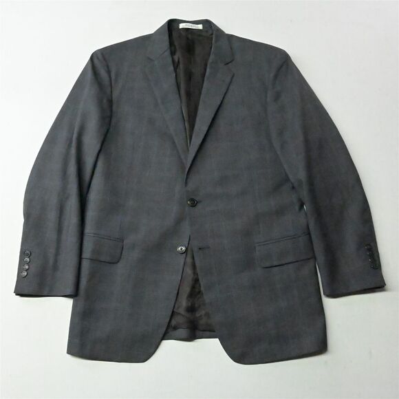 Joseph‎ Abboud 42R Brown Blue Plaid Wool Mens Blazer Sport Coat Jacket - Picture 1 of 12